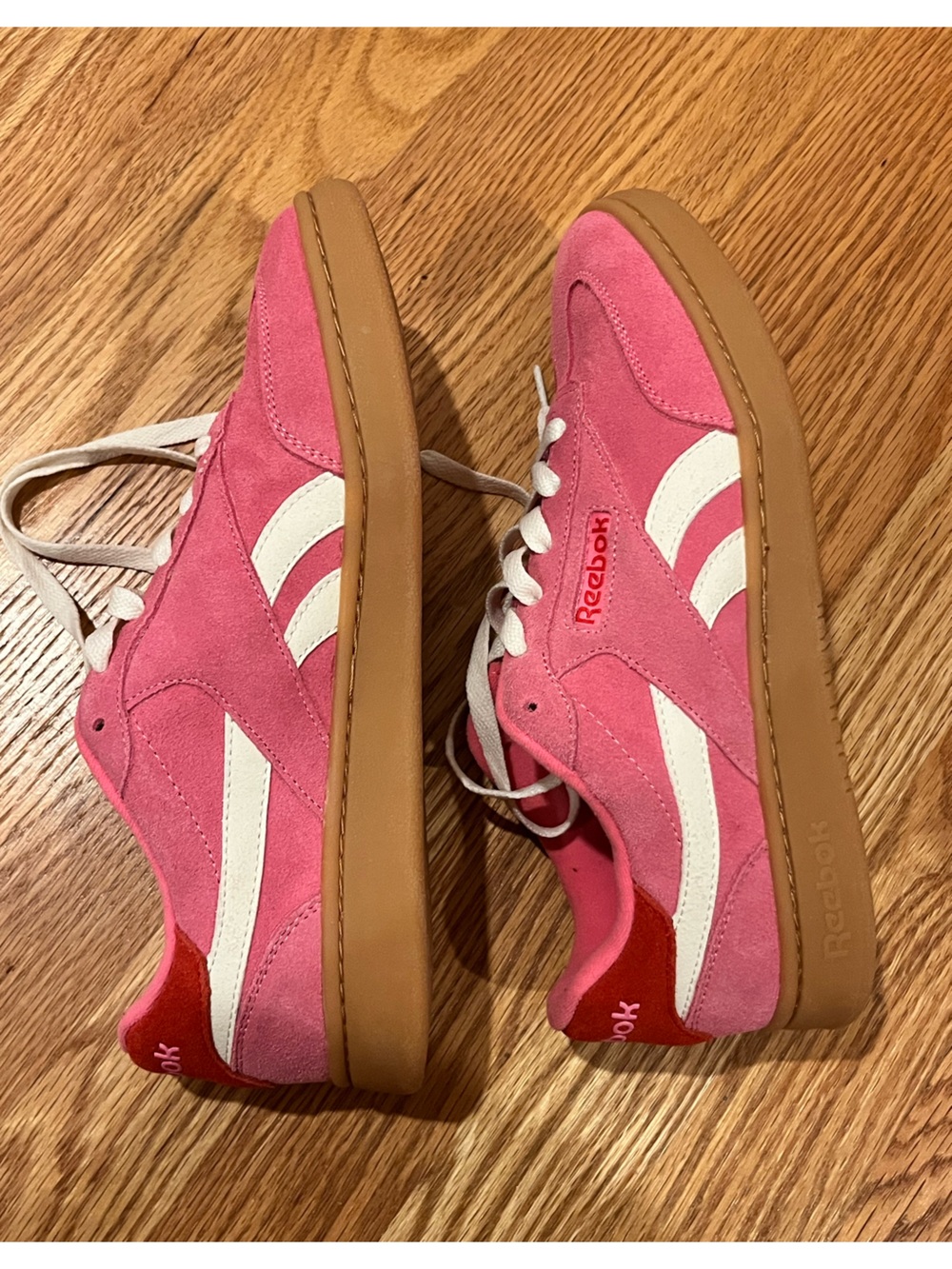 Pink suede Reeboks